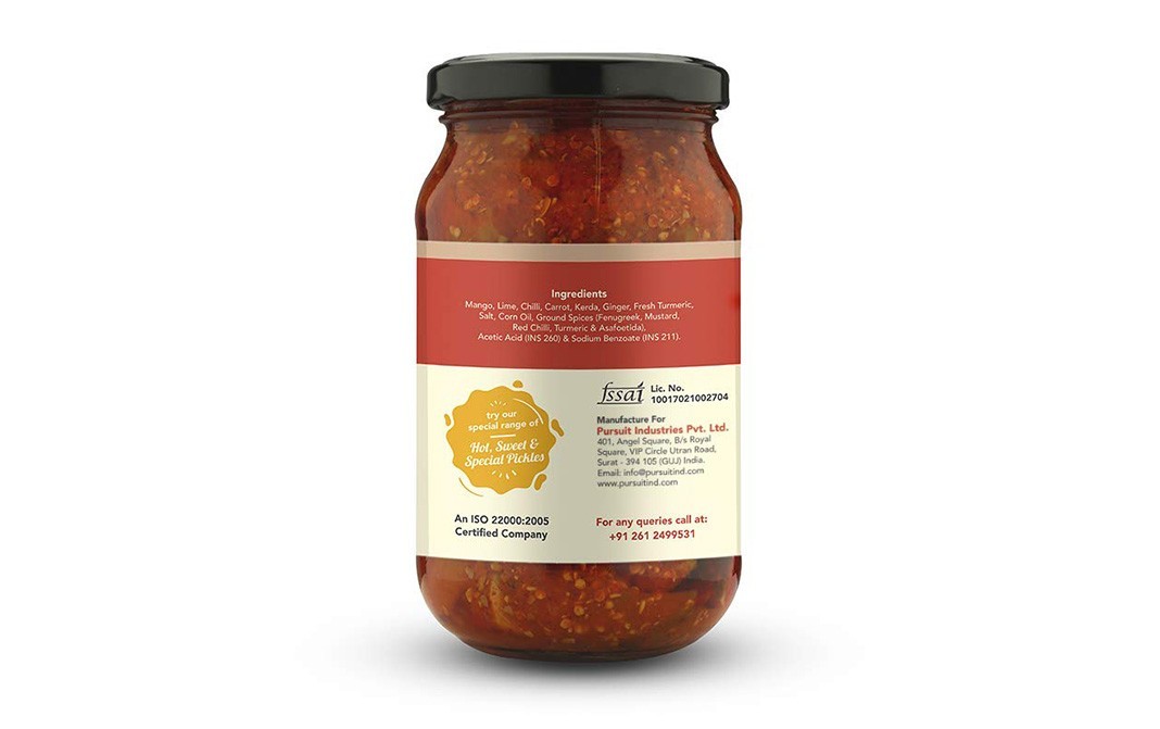 Pursuit Mix Pickle (Hot Pickle)   Glass Jar  400 grams
